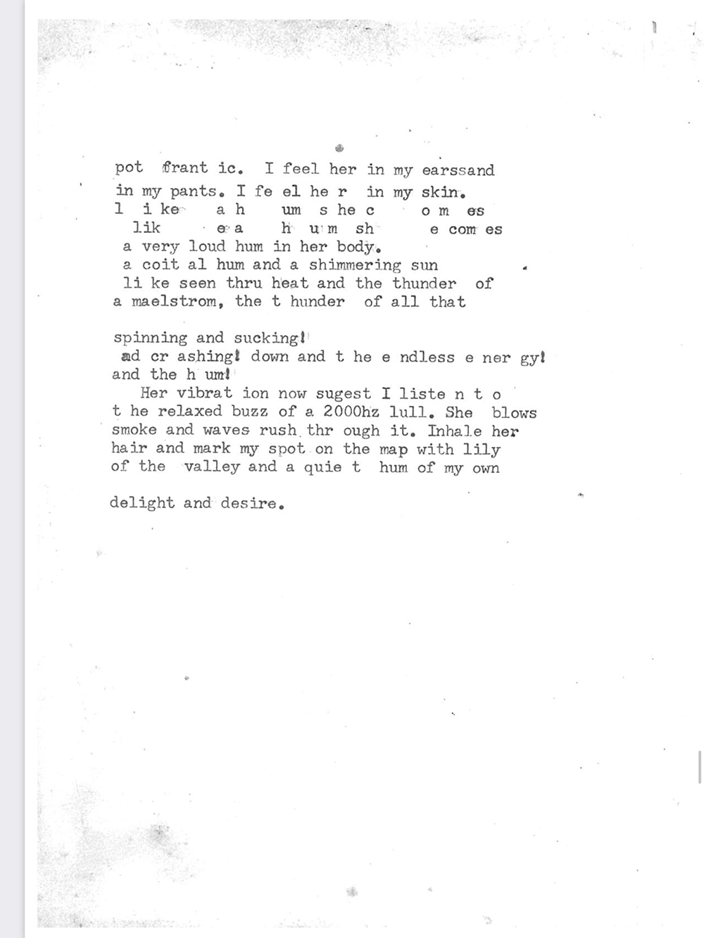 an image of typewritten text